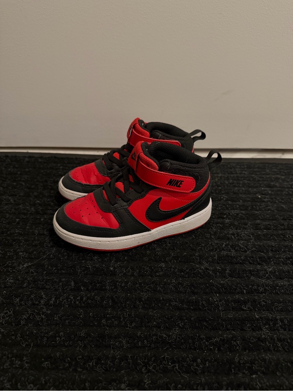 Nike Kids Red and Black Mid-Top Sneakers